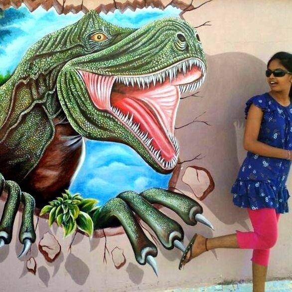 3D Art –  Dinosaur on wall