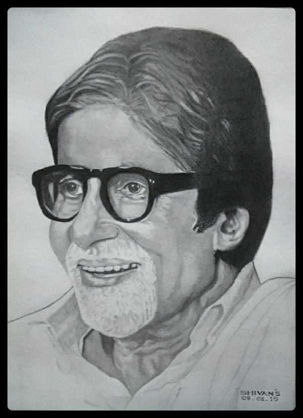 Pencil portrait of Amitabh Bachchan