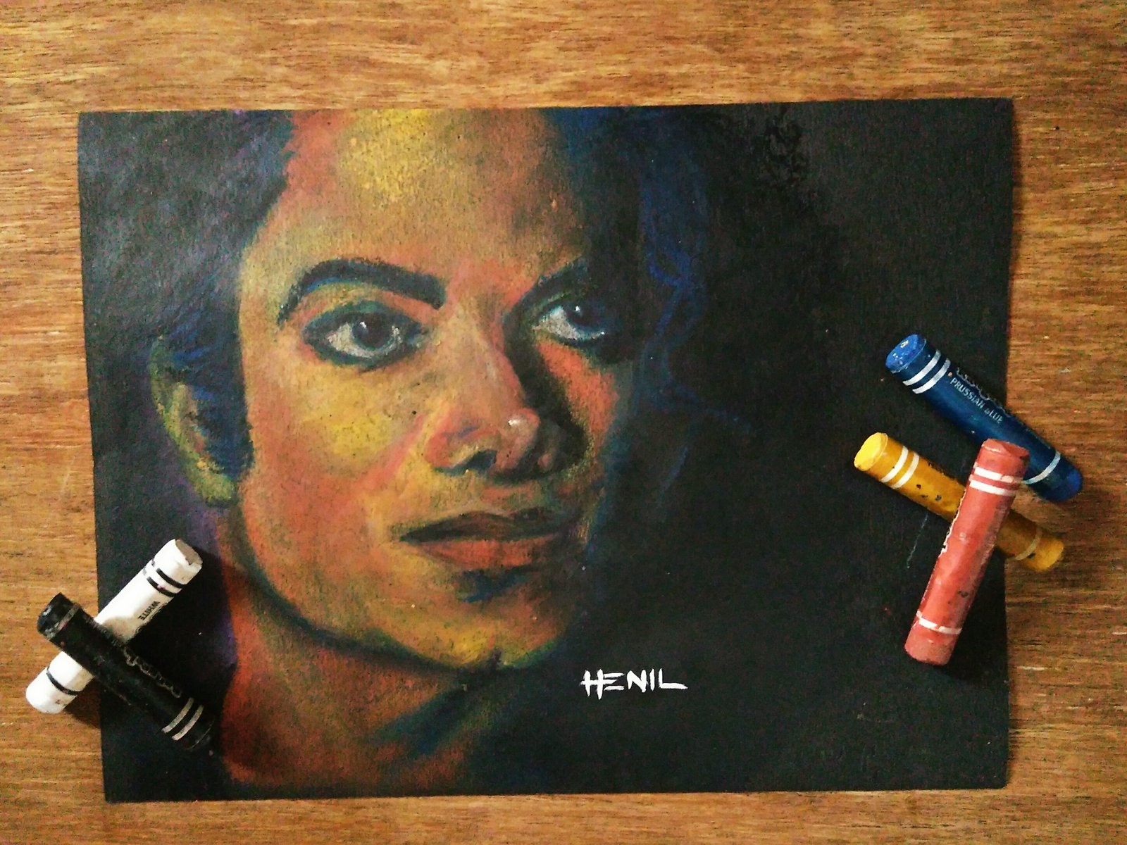 MJ -oil pastels portrait